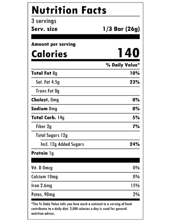 Ingredients Blueberry Acai Dark Chocolate 2.75oz Bar