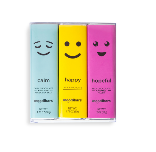 BE POSITIVE - Moodibar Gourmet Belgian Chocolate 3 Bar Gift Pack