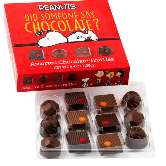 Peanuts® 12pc Assorted Truffle Box - "Did Somebody Say Chocolate?"
