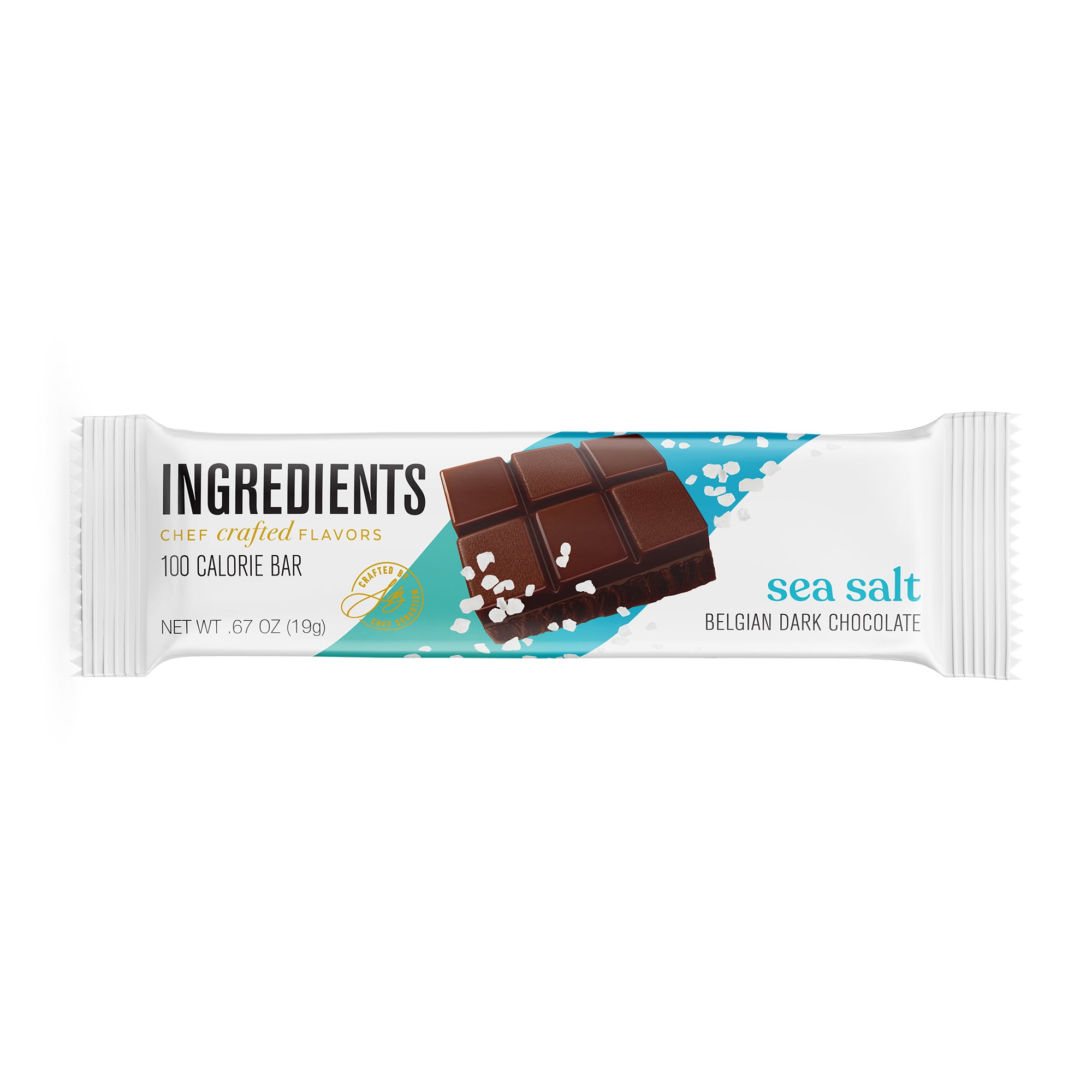 Ingredients 54% Sea Salt Belgian Dark Chocolate 100 Calorie Bar - 24 Case  Pack