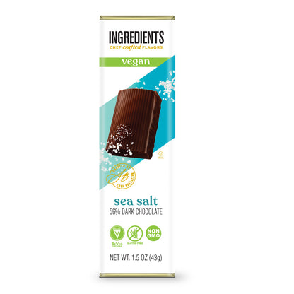 Vegan Certified Parve Dark Chocolate Sea Salt 1.5oz Bar