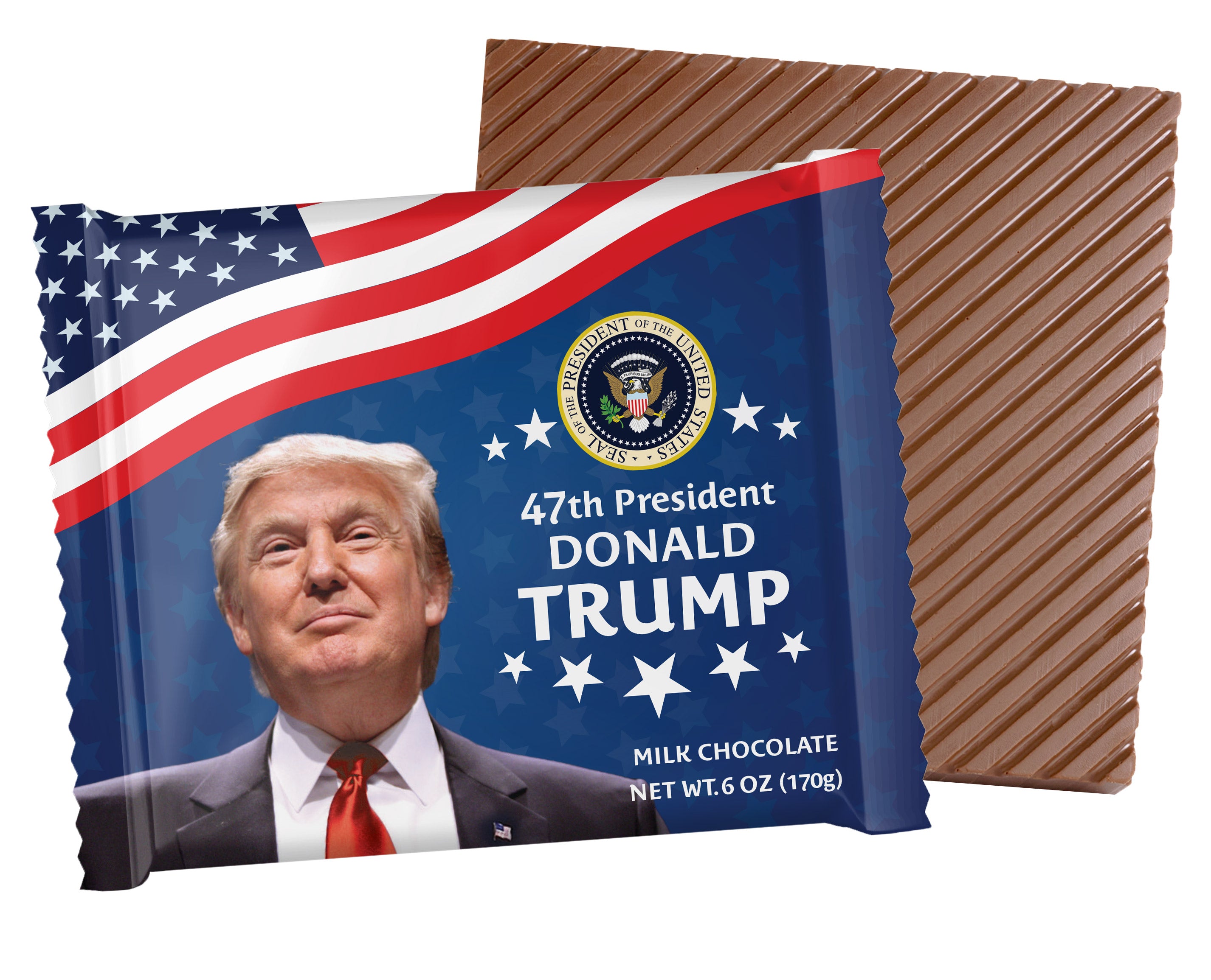 2025 President Donald Trump Milk Chocolate Mega Square | 6oz – Astor ...