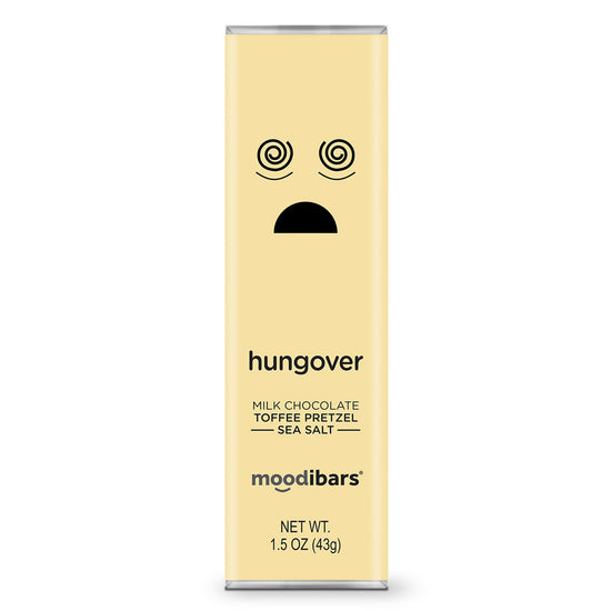 Hungover! Moodibar - Toffee Pretzel Sea Salt Milk Chocolate Bar 1.5oz Bar