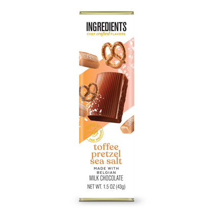 Ingredients Toffee Pretzel Sea Salt Belgian Milk Chocolate 1.5oz Bar