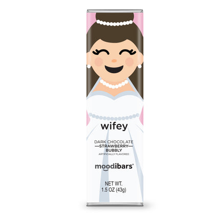 Moodibar™ Matrimony Wifey - Dark Chocolate Strawberry Bubbly 1.5oz Bar