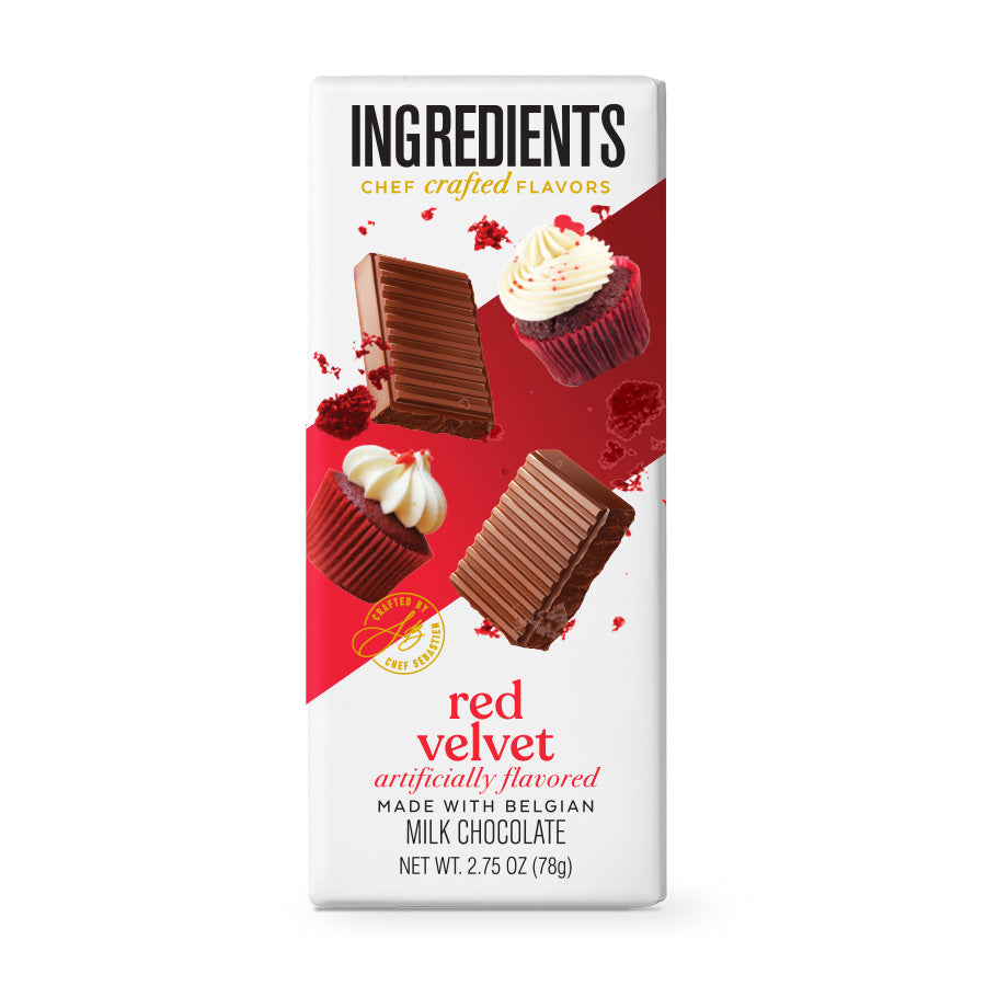 Ingredients Red Velvet Milk Chocolate 2.75oz Bar – Astor Chocolate