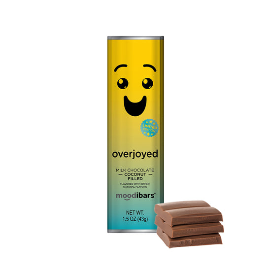 Limited Edition Moodibars - Overjoyed - Milk Chocolate Coconut Filled 1.5oz Bar