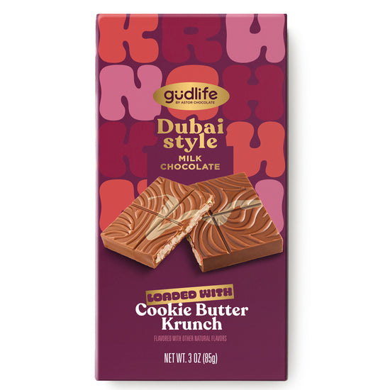 Gudlife - Dubai Style Milk Chocolate Cookie Butter 3oz Mega Krunch Bar