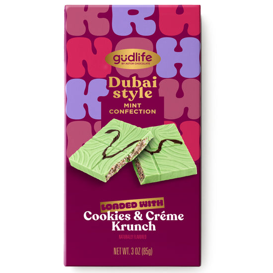 Gudlife - Dubai Style Mint Confection Cookies & Cream 3oz Mega Krunch Bar