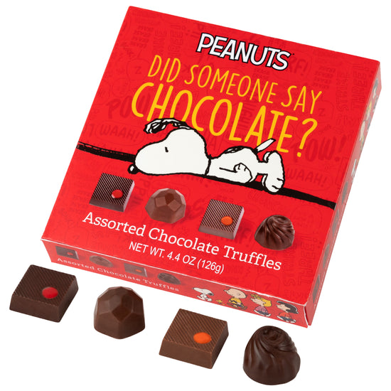 Peanuts® 12pc Assorted Truffle Box - "Did Somebody Say Chocolate?"