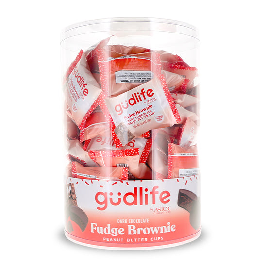 Gudlife - Dark Chocolate Fudge Brownie Peanut Butter Cups 80pc Tub