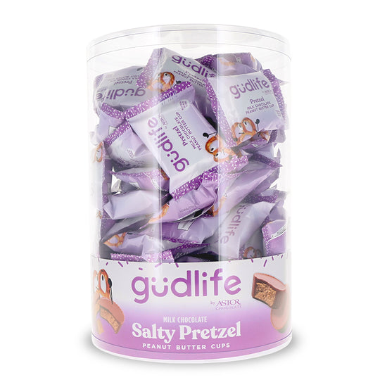Gudlife - Milk Chocolate Salty Pretzel Peanut Butter Cups 80pc Tub