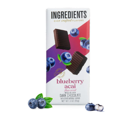 Ingredients Blueberry Acai Belgian Dark Chocolate 2.75oz Bar
