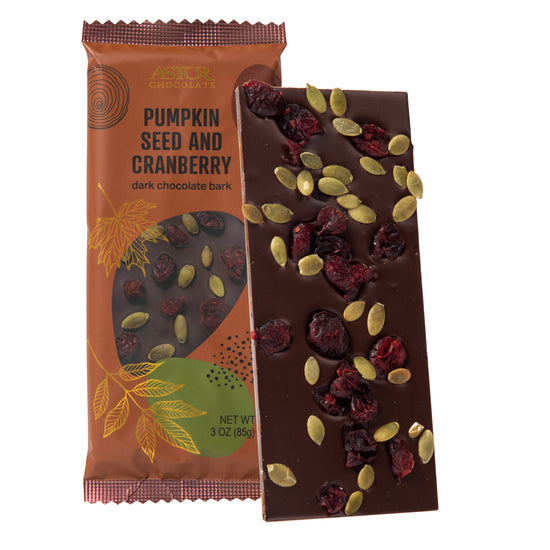 Autumn Collection -  Dark Chocolate Pumpkin Seed & Cranberry 3oz Bark Bar