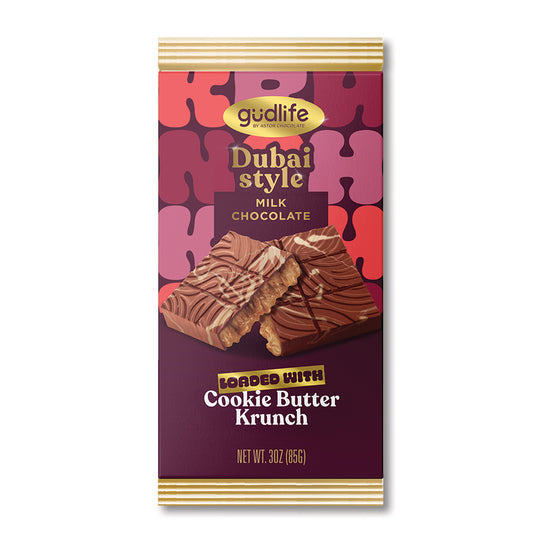 Gudlife - Dubai Style Milk Chocolate Cookie Butter 3oz Mega Krunch Bar
