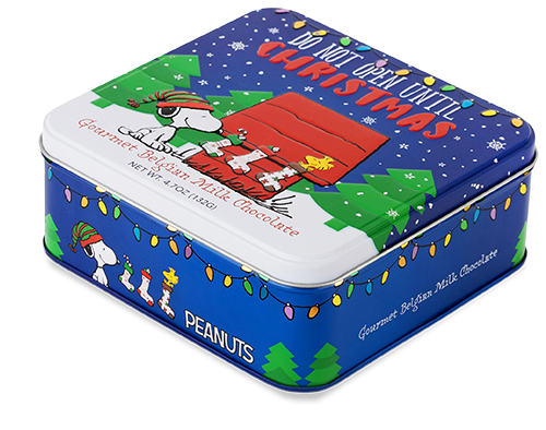 Peanuts® "Do Not Open Until Christmas!" Holiday Tin with 12 Twist-Wrapped Milk Chocolate Truffles