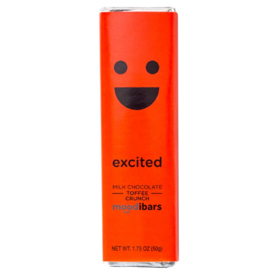 Excited Moodibar - Milk Chocolate Toffee Crunch 1.5oz Bar