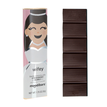 Moodibar™ Matrimony Wifey - Dark Chocolate Strawberry Bubbly 1.5oz Bar