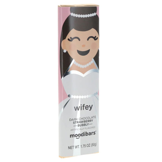 Moodibar™ Matrimony Wifey - Dark Chocolate Strawberry Bubbly 1.5oz Bar