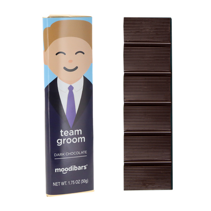 Moodibar™ Matrimony Team Groom - Dark Chocolate 1.5 oz Bar