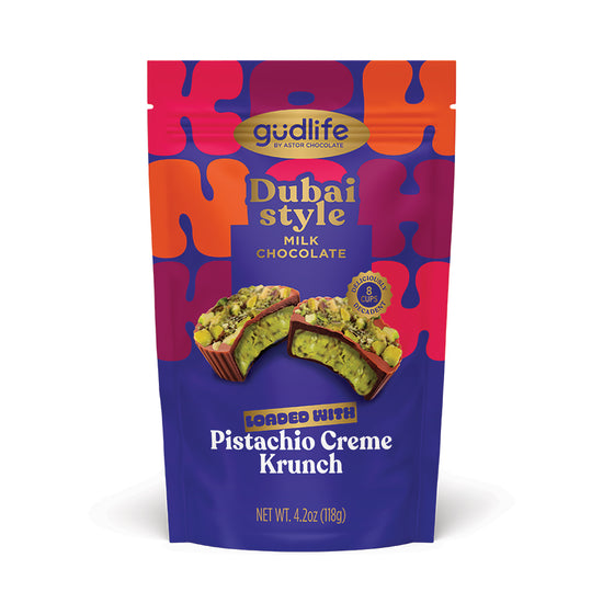 Gudlife - Dubai Style Milk Chocolate Pistachio Creme Cups in Bag 4.2oz
