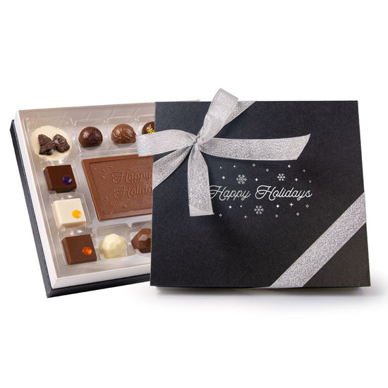 14 Piece Assorted Truffles & Happy Holidays! Plaque