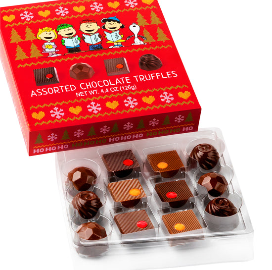 Peanuts® 12pc Holiday Assorted Truffle Box - "Fa La La La La"