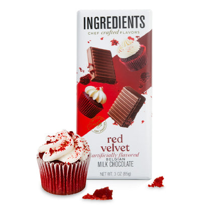 Ingredients Red Velvet Belgian Milk Chocolate 2.75oz Bar