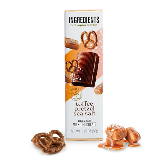 Ingredients Toffee Pretzel Sea Salt Belgian Milk Chocolate 1.75 oz