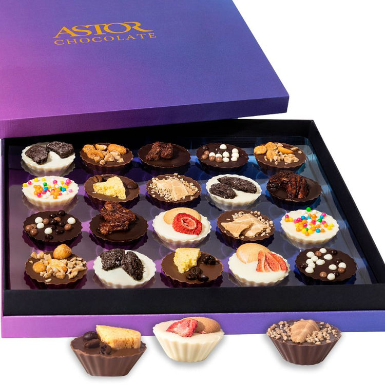 Astor Chocolate - Caja de regalo de corazón para el día de San Valentín, 24  trufas belgas gourmet, corazones surtidos de chocolate, canasta de regalos