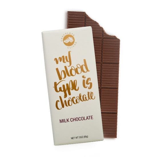 My Blood Type Is Chocolate Milk Chocolate Flavored 3oz. Bar (Case of 24)