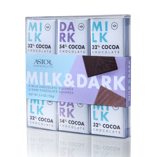 The Hotel Classic Creamy Milk Chocolate & 54% Dark Chocolate 18pc Assorted Squares