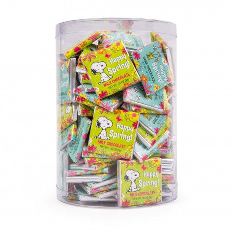 Spring Peanuts® 1.75" Deluxe Milk and Dark Chocolate Thins - Happy Spring in a Tub! 120pcs